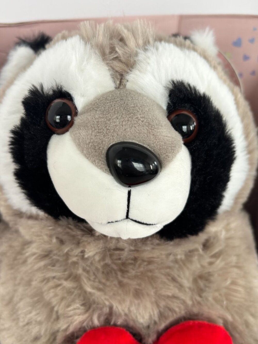 Snuggle Buddy Heat and Hug Plush Raccoon Microwavable Removable Belly Heart - Picture 3 of 11